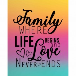 Family Where Life Begins & Love Never Ends (jpeg file) 8x10 inch